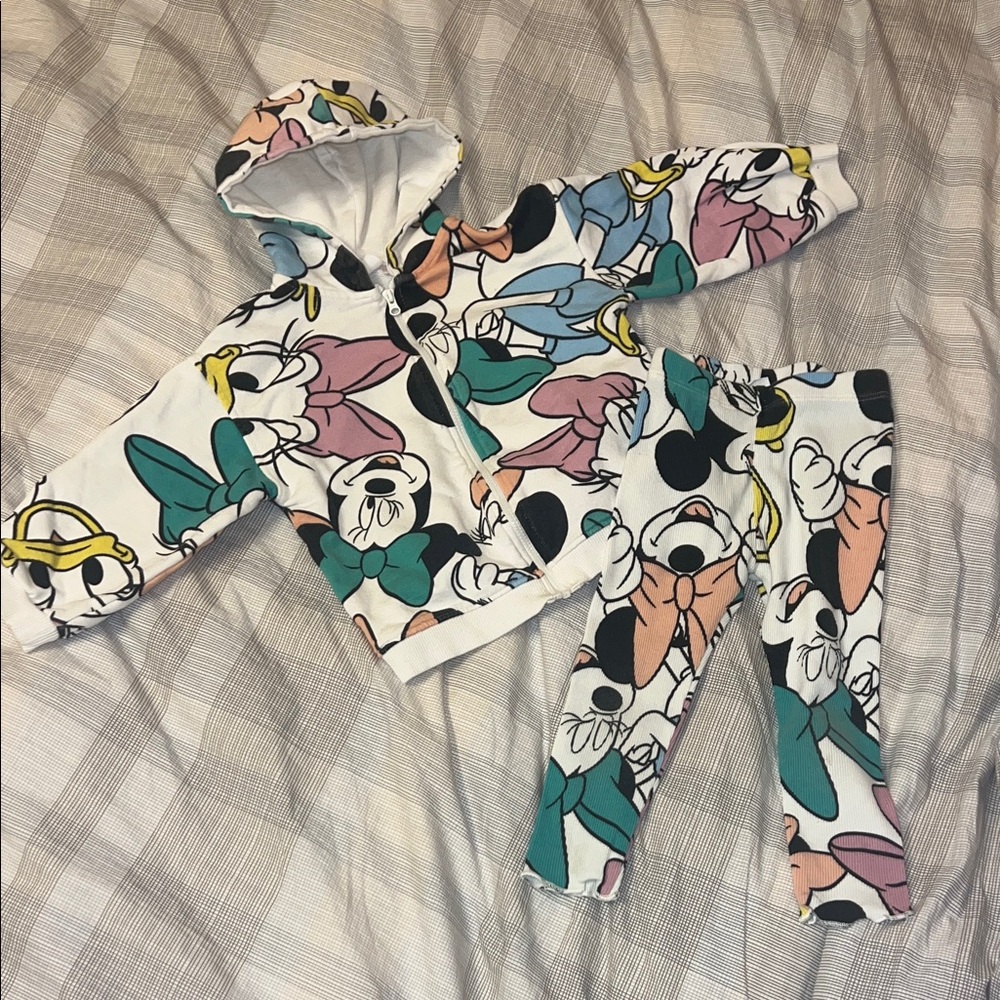 Zara Kids Matching Set - Multicolor Cartoon Print